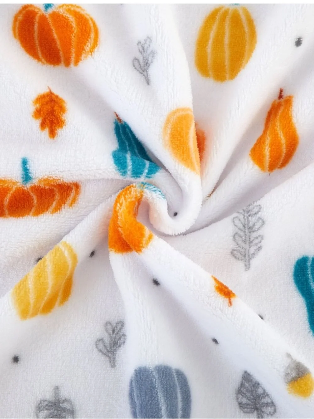 Parent's Choice Pumpkin Plush Baby Blanket - White & Orange 30” X 36”